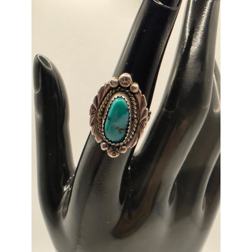 J. Dabbs Sterling Silver Turquoise Ring Southwestern Size 6.5 Vintage Artisan